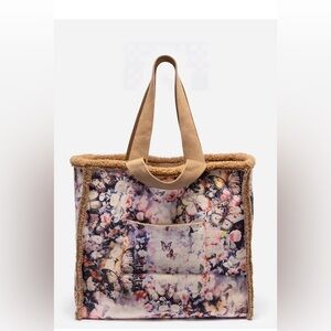 Johnny Was Reversible Floral with Butterfly Tote Bag. NWT